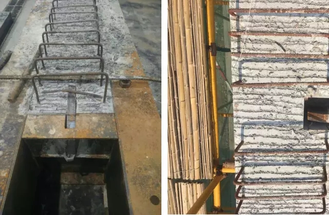 预制主梁和预制次梁的毗毗邻纳牛担板节点。。</