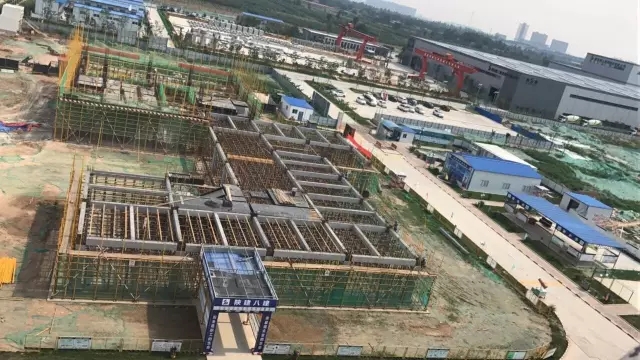 首层预制柱、、预制梁全景