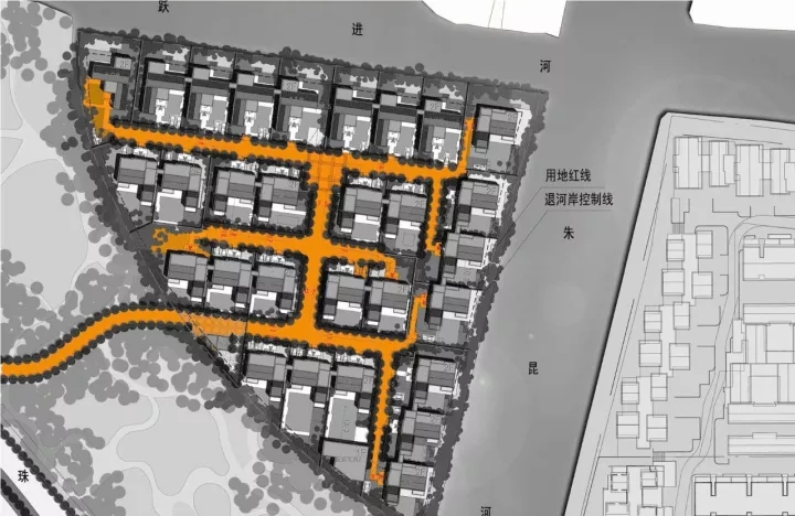 王字型路网造剖析人流，，，包管入口私密性